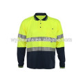 Hi-viz Gilet de sécurité réfléchissant Hi-Vis Polo T-shit, 65% polyester et 35% coton, ruban réfléchissant à haute visibilité